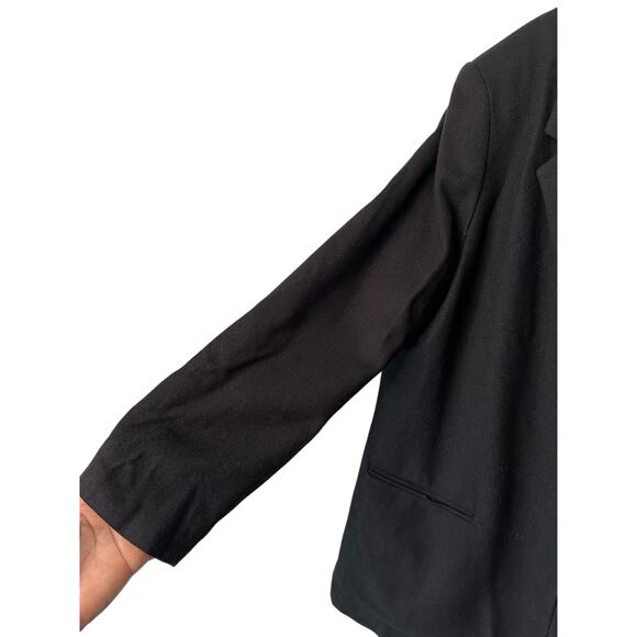 Vintage Black Academia Single Button Oversized Preppy Wool Blazer Size 14 - Picture 7 of 12